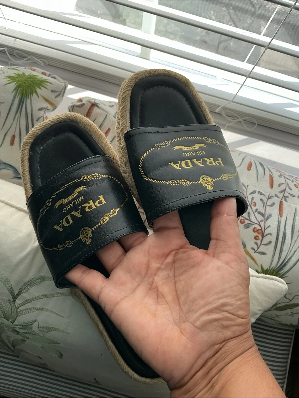 Prada Leather Espadrille with Natural Jute Trim OPEN TO REASONABLE OFFERS - Picture 9 of 10
